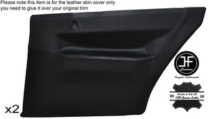 2x FUNDA DE CUERO PARA TARJETA DE PUERTA TRASERA PUNTADA NEGRA SE ADAPTA A ALFA ROMEO SPRINT ALFASUD MK3 - Imagen 1 de 3