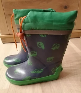 Gummistiefel Kinder Gr. 30/31, blau-grün, leicht gefüttert, Übergang, Zugband - Bild 1 von 5
