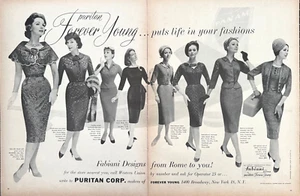 Fabiani Roma Ladies Fashion by Puritan Forever Young NY Vintage Print Ad 1959 - Picture 1 of 6