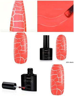 Jolifin UV LED LAVENI Shellac cracked Neon Peach 10ml Kroko Nagelstudio Qualität - Bild 1 von 4