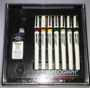 Koh-I-Noor Rapidograph 7 Pens Slim Pack 3165-SP-7 - NEAR MINT IN BOX KOH I NOOR - Picture 1 of 5