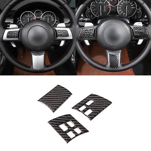For Mazda MX-5 2009-2014 Steering Wheel Button Decorative Sticker Carbon Fiber - Picture 1 of 12