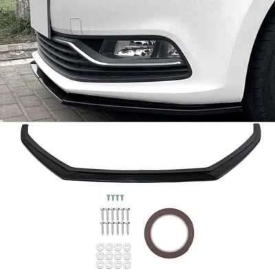 BETTERTIME11 UK For Polo MK5 6R 6C 2009-18 1Set Gloss Black Front Bumper Spoiler Splitter Lip