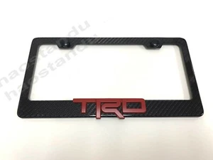 1x RedTRD 3D Emblem Real 3K TwillWeave CARBON FIBER License Plate Frame Holder - Bild 1 von 2