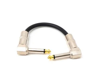 Audio Cable 15 CM 6.35 MM Jack Plug To Plug Angle Aux Adapter Black - Afbeelding 1 van 4