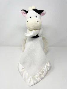 Black White Cow Security Blanket My Baby Debonair Creations Satin Trim Lovey Toy - Picture 1 of 12