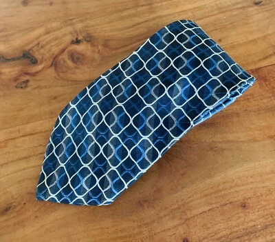 Corbata geométrica Paul Dione 100 % seda azul negro gris Foto 1 de 4