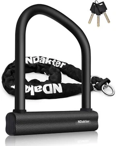 Bike Locks,Heavy Duty Anti Theft , Motorcycle U Lock with 4FT/120cm x 6mm Chain - Picture 1 of 7