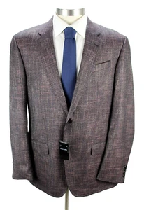 Emporio Armani Sport Coat 44 L Textured Purple Wool Viscose G Line Blazer New - Picture 1 of 10