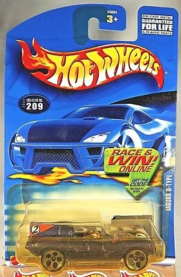 2002 Hot Wheels Mainline/Collector #209 JAGUAR D-TYPE Roxo com 5Dot Spoke China - Imagem 1 de 4