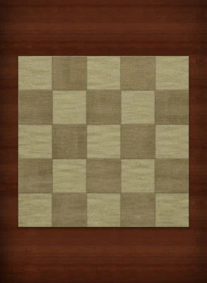 Green Transitional Hand Hooked Checkered Squares Grid Area Rug Checked DV15 - Image 1 of 2