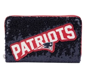 Loungefly NFL New England Patriots Sequin Zip Around Wallet - Picture 1 of 5