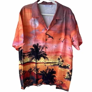 Men's Tropical Beach Print Button Down Shirt XL - Picture 1 of 10