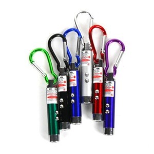 3 In1 Red Flash Pen Mini LED Flashlight Beam Light Pointer KeyRing Detection Pen
