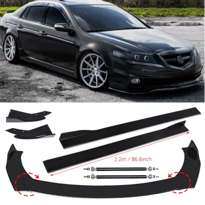 Front Bumper Lip Spoiler Splitter Glossy Black Extension For Acura ILX TLX TSX - Image 1 of 4