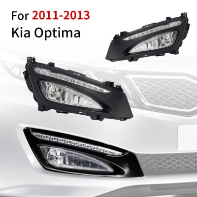 Faros antiniebla de conducción izquierda y derecha para Kia Optima 2011-2013 con bisel LED DRL Foto 1 de 4