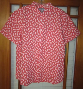 No Tuck Pineapple Print Shirt Men's M XL XXXL NEW Falls Creek Linen Blend - Picture 1 of 8