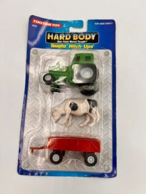 Tractor y remolque Tootsie Toy 1992 de colección carrocería dura fundido a presión con vaca Foto 1 de 4