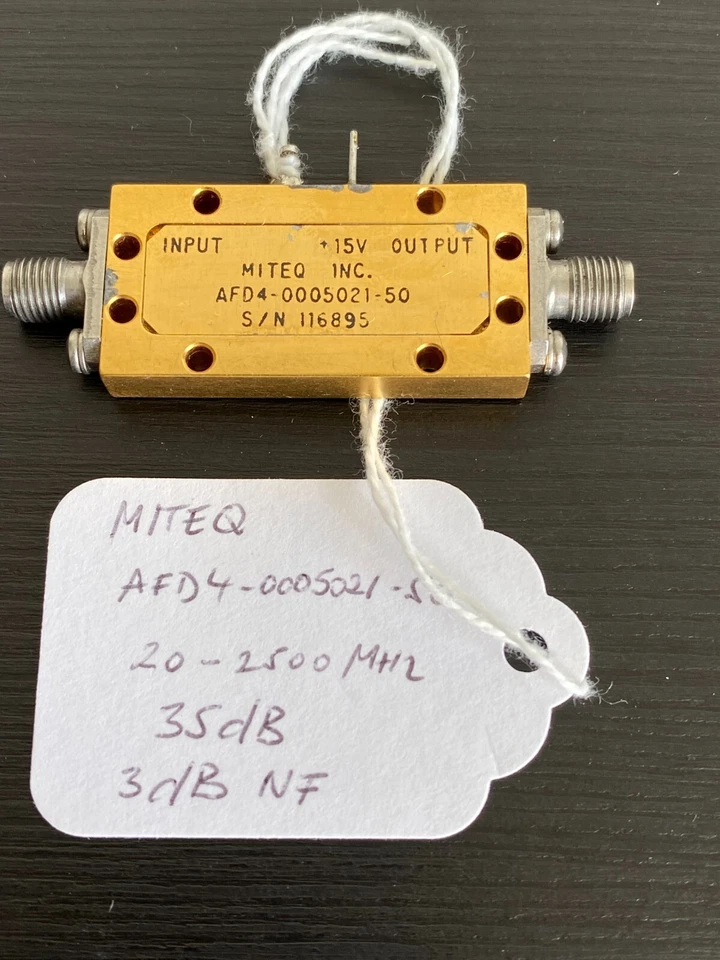 Miteq Microwave Amplifier ADF4-0005021-50 0.02 - 2.5GHz 35dB 3dB NF - Image 1 of 1