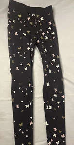 Girls H & M Black Butterfly Leggings, Elastic Waist, Size 10 - Picture 1 of 6