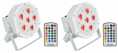 (2) Rockville BATTERY PAR 6RF White Rechargeable Wireless DMX Lights+RF Remotes - Image 1 of 4