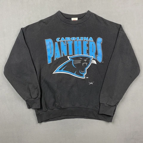 Rare Vintage NUTMEG Carolina Panthers 1993 Crewneck Sweatshirt 90s USA Black XL Cover