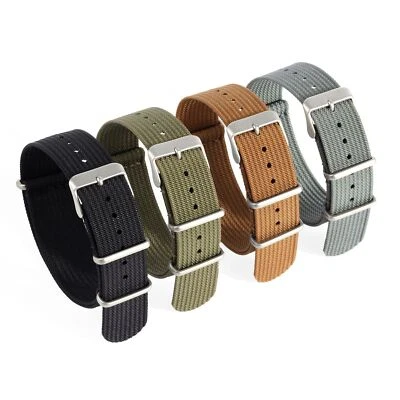 Pulseira esportiva masculina estilo militar One Pass tecido nylon lona 18/20/22 - Imagem 1 de 4