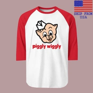 Piggly Wiggly Men's Raglan Red Size S-2XL - Picture 1 of 1