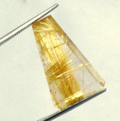 Golden Rutile Quartz Cabochon Triangle Facet Gemstone  A Grade 25.5mm 18.7Ct - Image 1 of 4