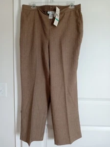 Alfred Dunner Petite Womens Brown Pull On Elastic Waist Pants Size 16P - Picture 1 of 7