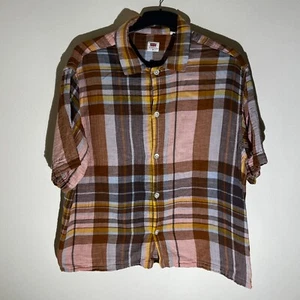 Levis Herren Kurzarm Knopfleiste Hanf Baumwollmischung Karohemd Größe Medium - Bild 1 von 13