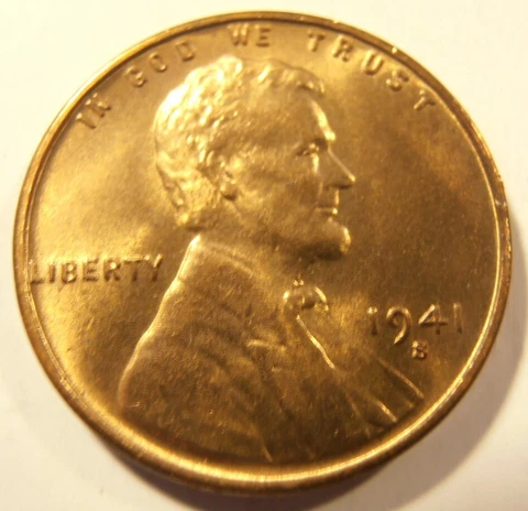 1941 S Lincoln Cent - BU,  Beautiful Mint-State Wheat Cent Cover