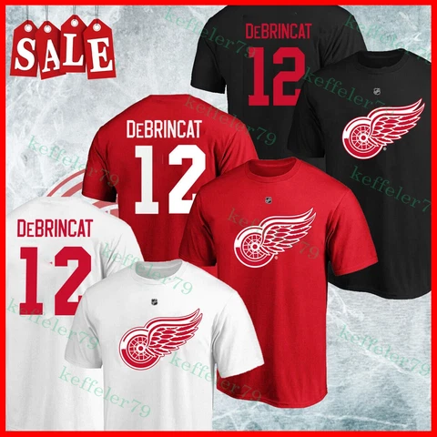 HOT!! NEW Alex DeBrincat #12 Detroit Red Wings 2023 Player Name & Number T-Shirt Cover