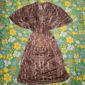 Vintage 90s/Y2K Paisley Brown Kaftan - Picture 1 of 6