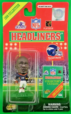 Figura Terrell Davis Denver Broncos 1998 cabezas de cartel de la NFL nueva en caja Foto 1 de 2