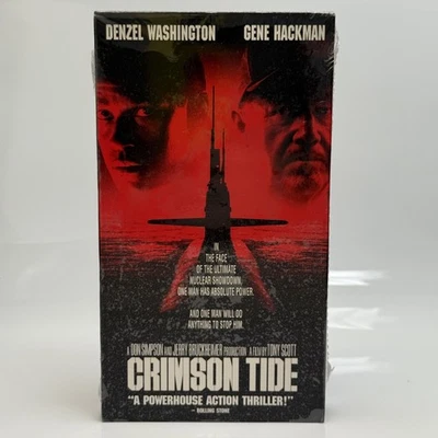 Vintage Crimson Tide VHS Sealed Denzel Washington Gene Hackman 1990s Action Film - Image 1 of 4