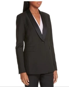 Lewit Damen Schwarz Smoking Sakko Blazer Gr. 18 - Bild 1 von 8