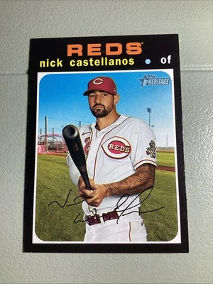 2020 Topps Heritage Nick Castellanos Reds SP high number #555 - Image 1 of 2