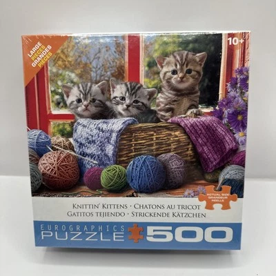 "Knittin'Kittens" Jigsaw Puzzle 19x13 Eurographics 500 Pieces - Image 1 of 3