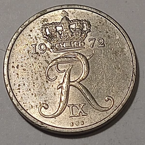 * Denmark * 10  öre  * 1972 *Copper-Nickel *  Cond.  1+ * - Picture 1 of 2