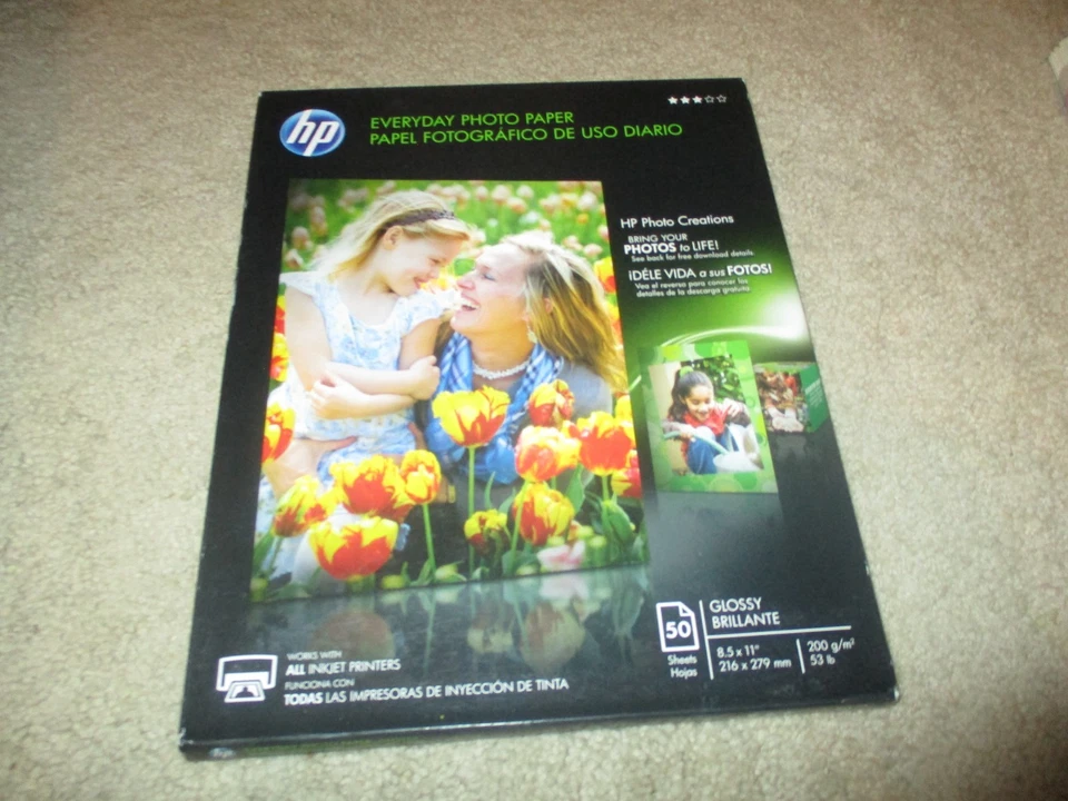 HP Everyday Photo Paper Glossy 8-1/2”x 11” (50 Sheets/Pack) Q8723A - NEW - Image 1 of 1