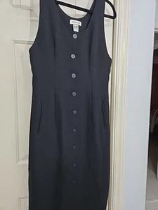 Maxi Vestido Vintage Años 90 Ann Taylor Negro Talla 6 Taylored Look Minimalista Clásico - Imagen 1 de 8