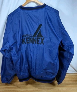 Rawlings Jacke Large Tennis Pullover Windbreaker Mark Pro Kennex Blau Selten Vintage - Bild 1 von 22