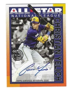 2025 TOPPS 1990 ALL-STAR BLACK CHRISTIAN YELICH AUTOGRAPH BASEBALL CARD 6/10 - Picture 1 of 2