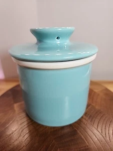 Sweese Porcelain French Butter Crock,Butter Bekk Baby Blue Two Piece - Picture 1 of 10