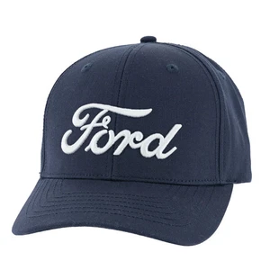 Ford Logo Men's Script 3D Embroidery Slideback Hat - Navy Blue - Official - NEW - Bild 1 von 8