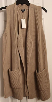 SPLENDID JULIET Suéter Frente Abierto Sin Mangas Tejido Cárdigan Tostado Pequeño $198 Foto 1 de 4