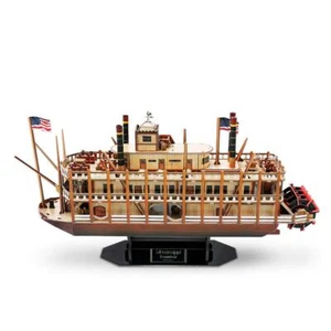 3D Puzzles Assemble Model Ship Mississippi Steamboat Kids Educational Toys Gift - Picture 1 of 6