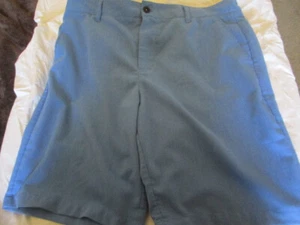 Faded Glory Mens Light Blue Shorts Flat Front Size 36 Polyester / Cotton - Picture 1 of 4