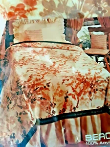 Beacon Blanket 100% Acrylic Autumn Festival Orange/Brown 72"X90" Full Vintage - Picture 1 of 7